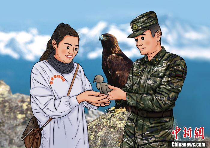 青海武警手繪“環(huán)?！焙?bào)呼吁保護(hù)高原生態(tài)